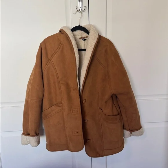 H&M Cream Shearling Lined Jacket - Picture 1 of 5